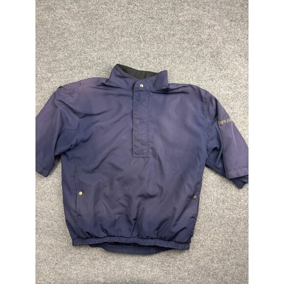 FootJoy Pullover Mens Medium Navy DryJoys Short Sleeve Golf Half Zip Windshirt - Picture 1 of 9